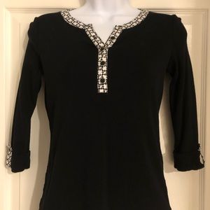 Karen Scott Black and White Top